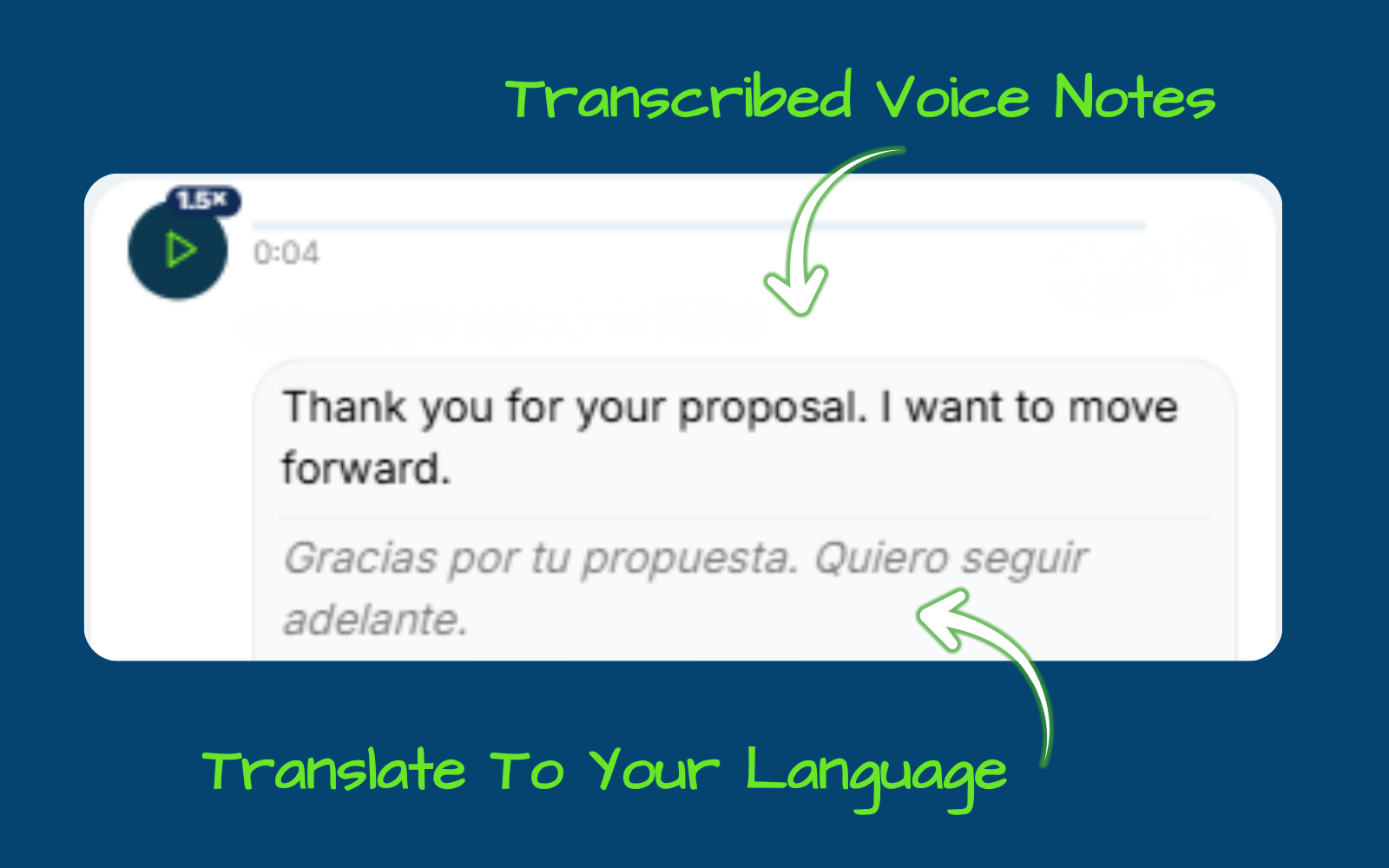 Traducción de notas de voz